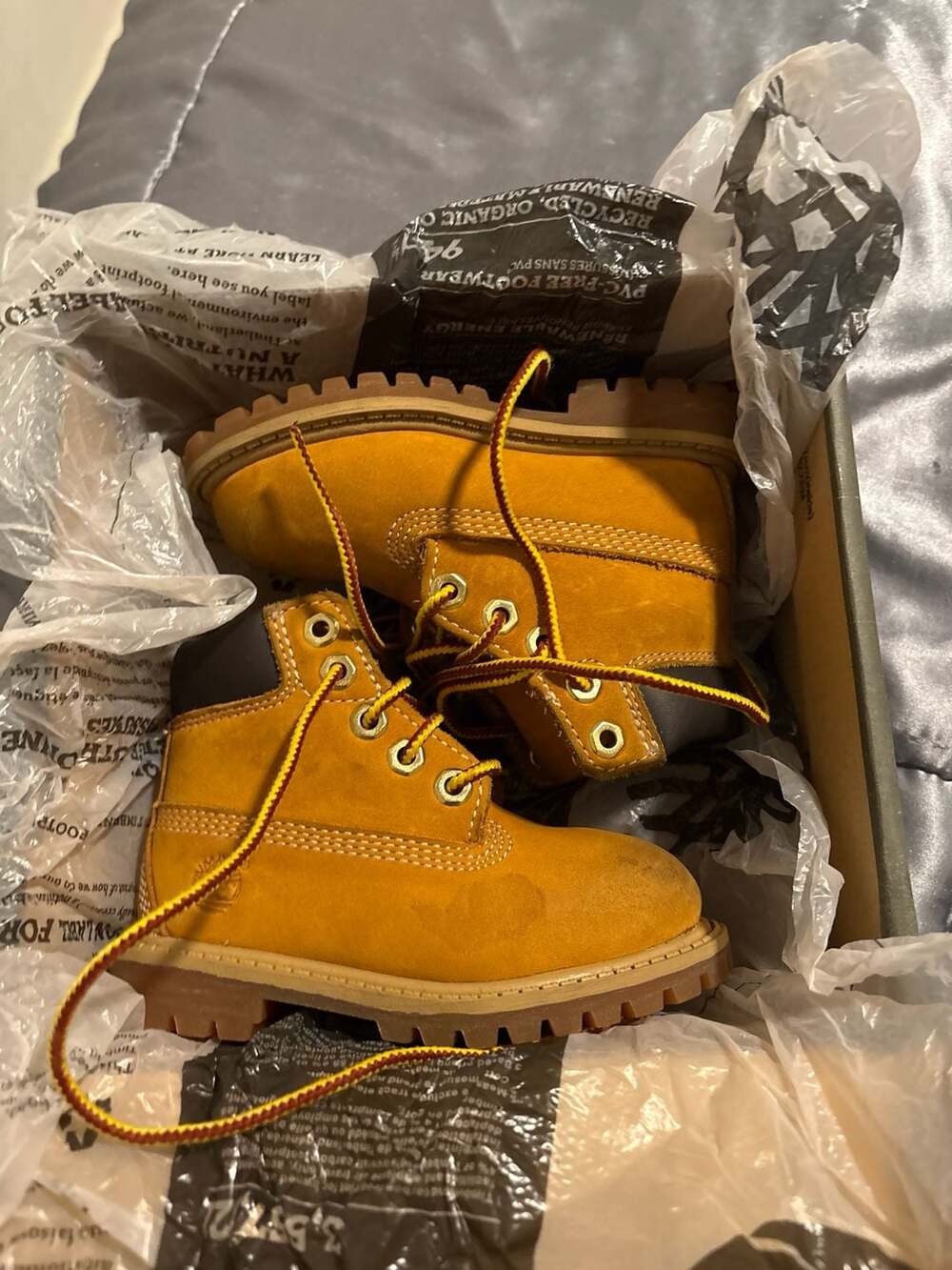 Timberland Premium 6-Inch Waterproof Boot Toddler Wheat Nubuck TB012809 Size 5